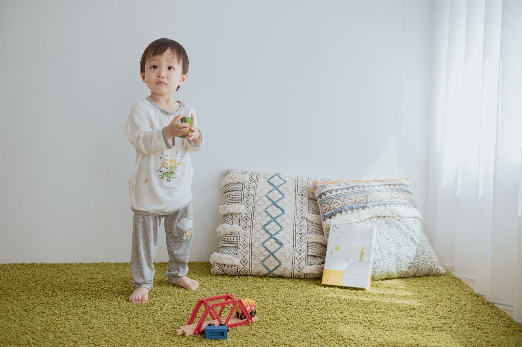 Baa Baa Sheepz Baby Long Sleeve Pyjama Set - Le Petit Prince D01 White + Grey (Cloud Swing)