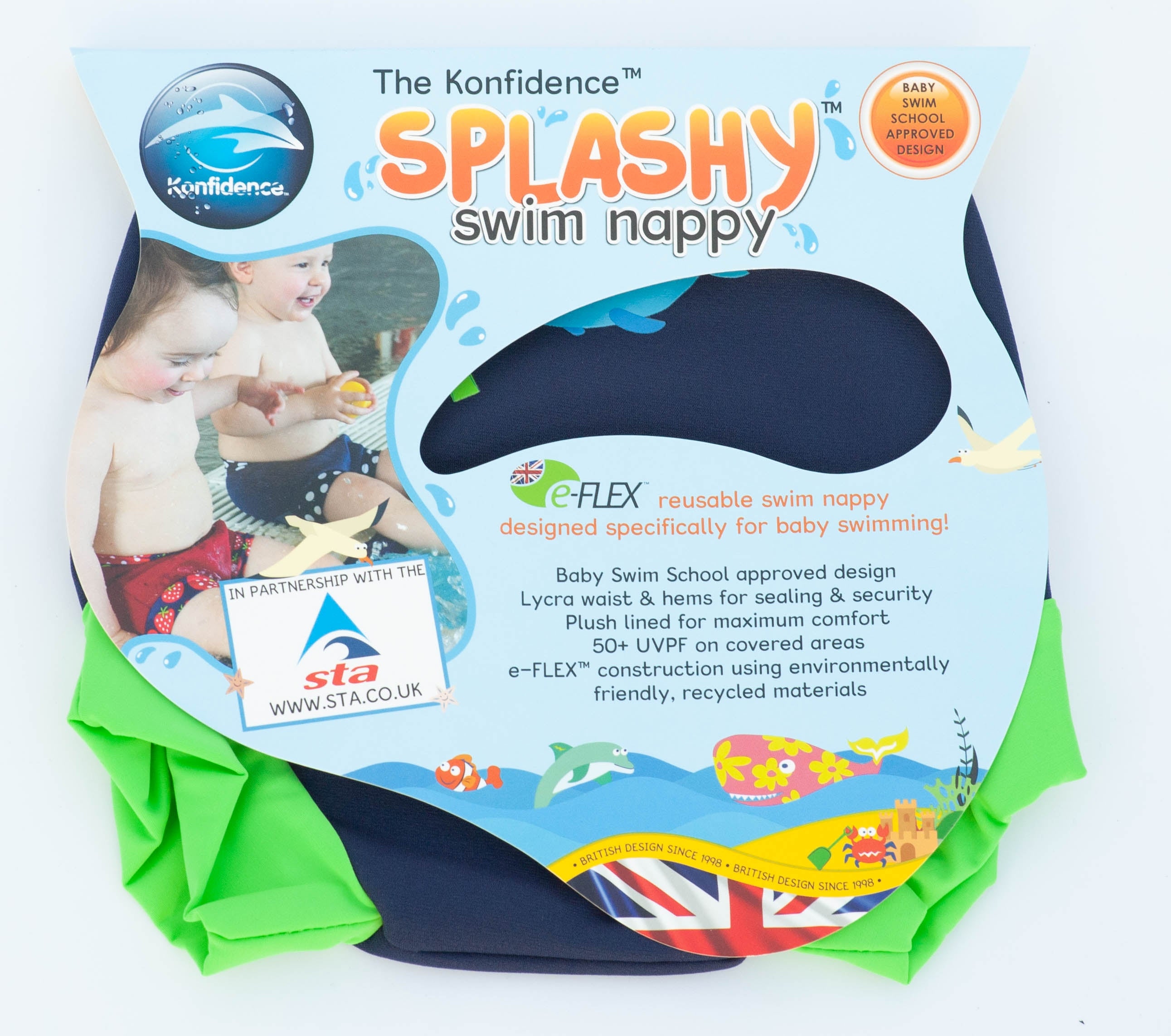 Konfidence E-Flex Splashy Swim Nappy - Fergal (5 Sizes)