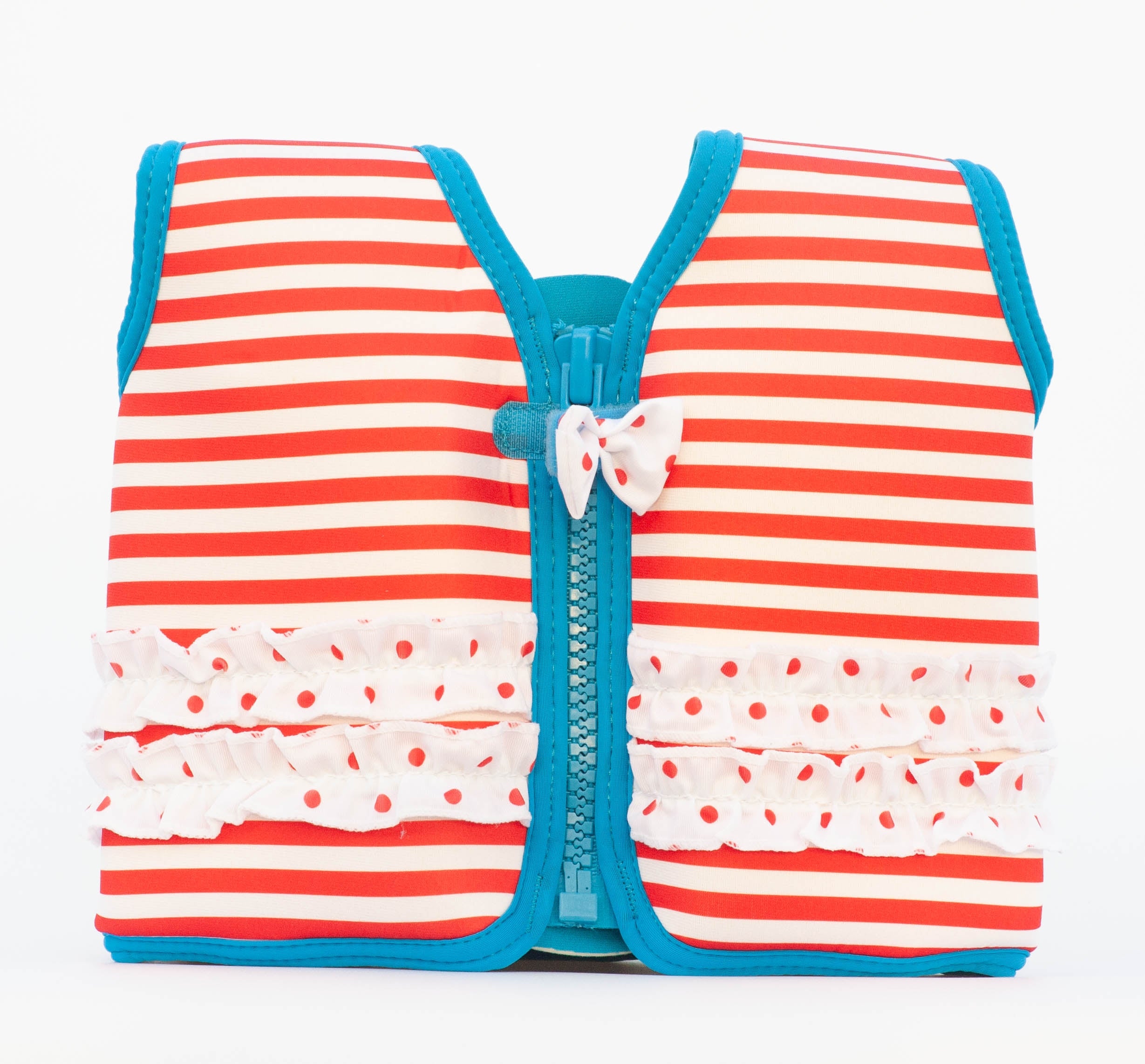 Konfidence Original Children Swim Jacket - Martha Red Stripe & Ruffles (3 Sizes)