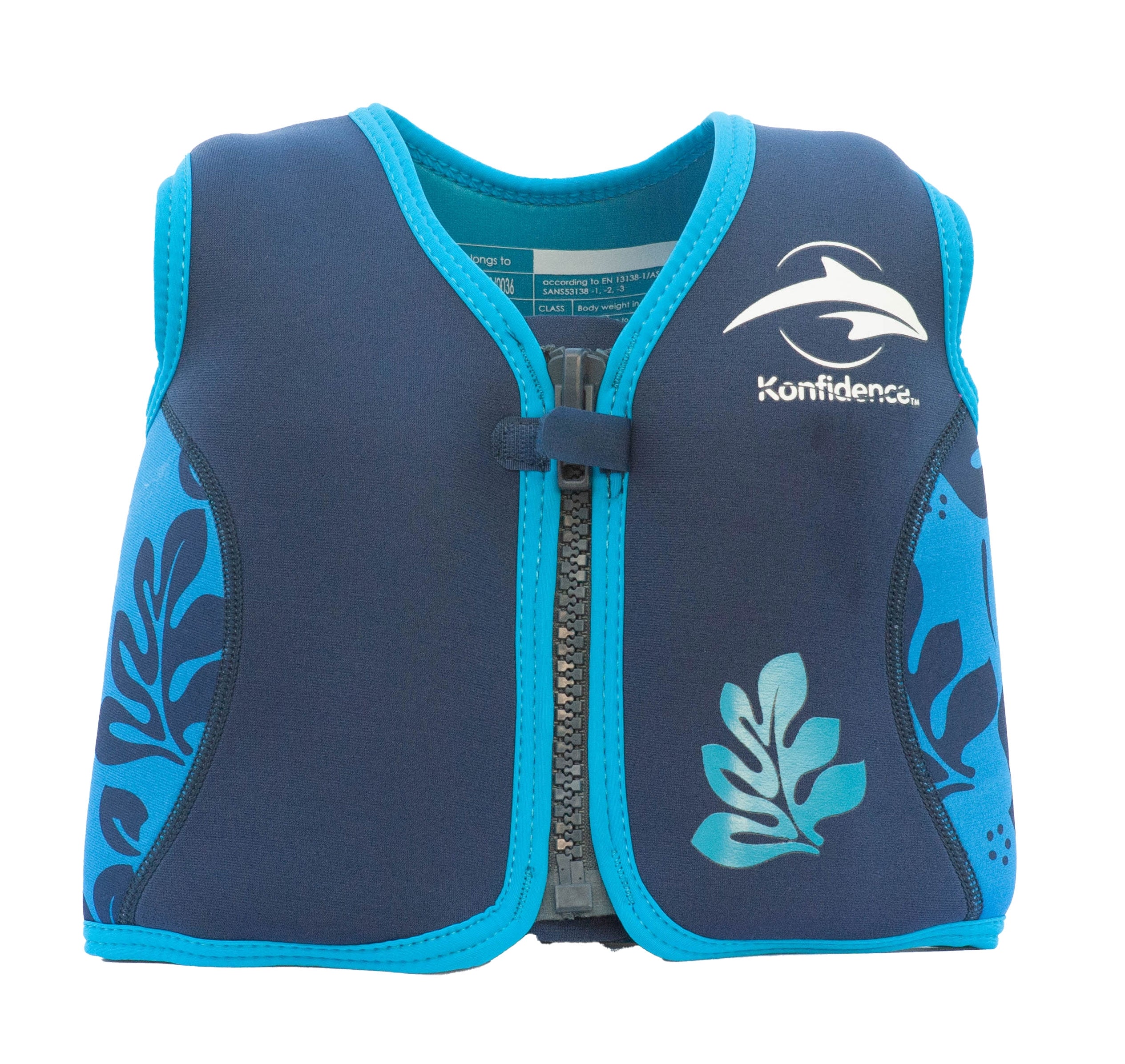 Konfidence Original Children Swim Jacket - Blue Palm (3 Sizes)