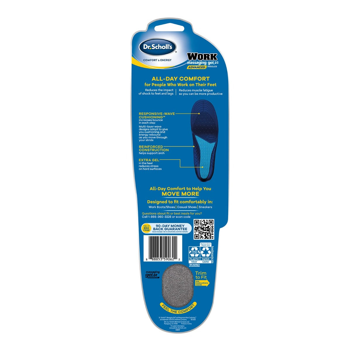 Dr Scholl's Comfort & Energy Work Insoles (2 Sizes) - Pupsik Singapore