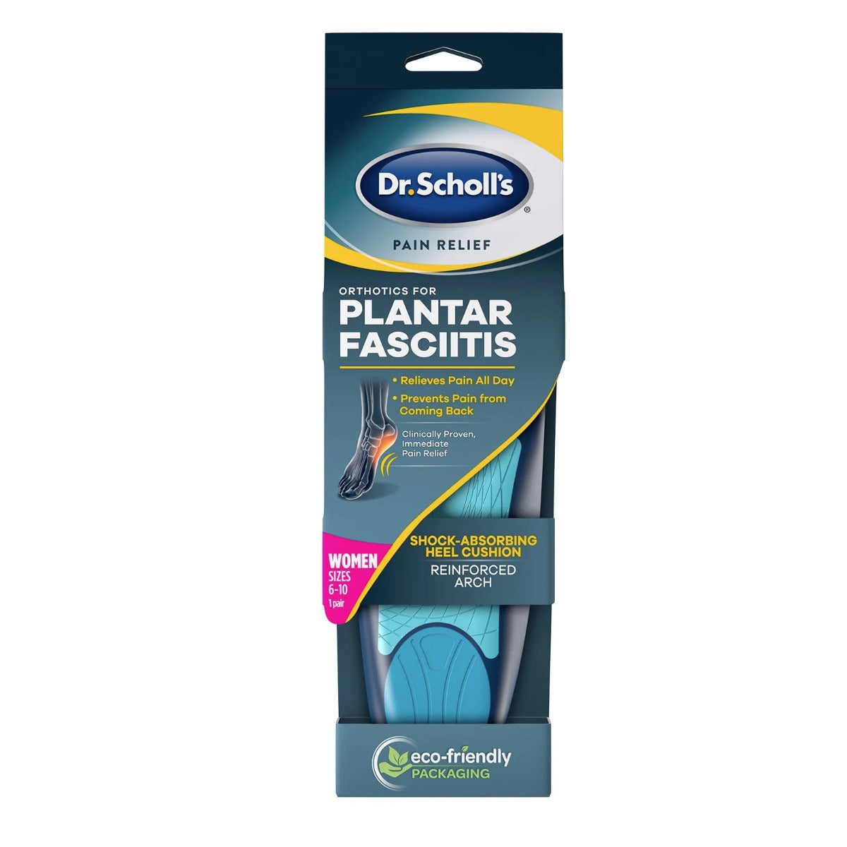 Dr Scholl's Pain Relief Plantar Fasciitis All-Day Orthotics (2 Sizes)