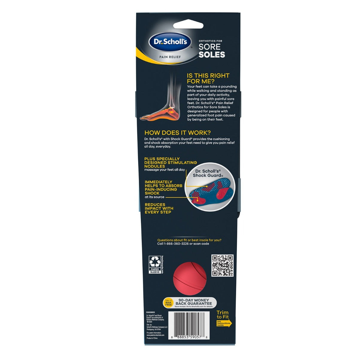 Dr Scholl's Pain Relief Sore Soles Orthotics - Men's (US 8-14)