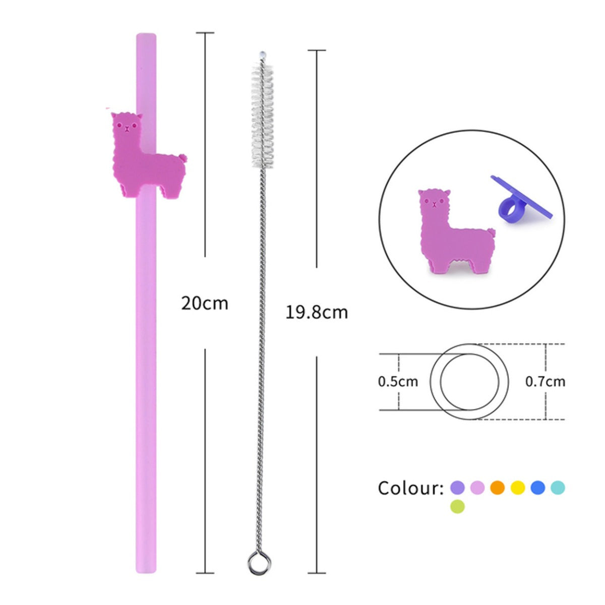Biomom Silicone Animal Kids Straw, 1pk - 7 Designs