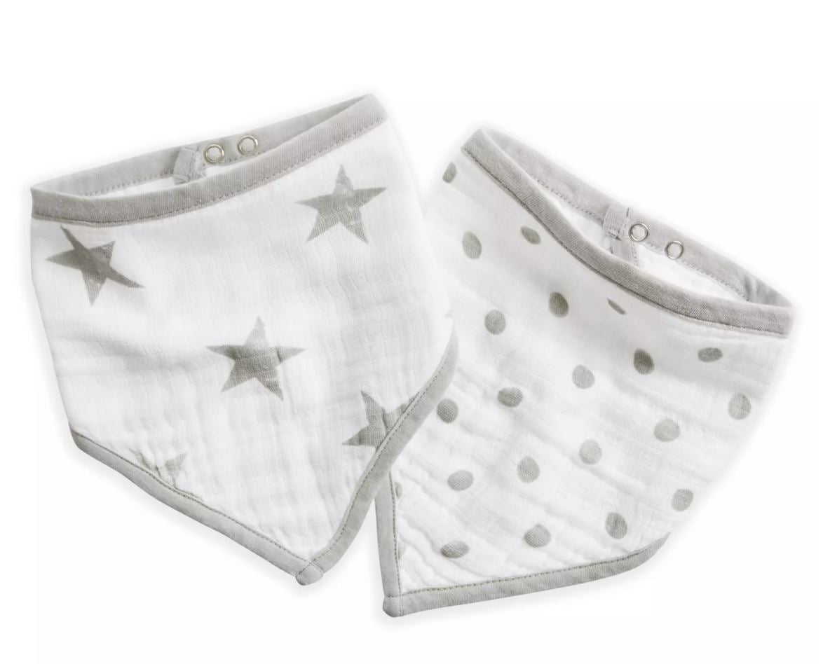 Aden Anais Essentials Cotton Muslin Bandana Bibs, 2pk (5 Designs)