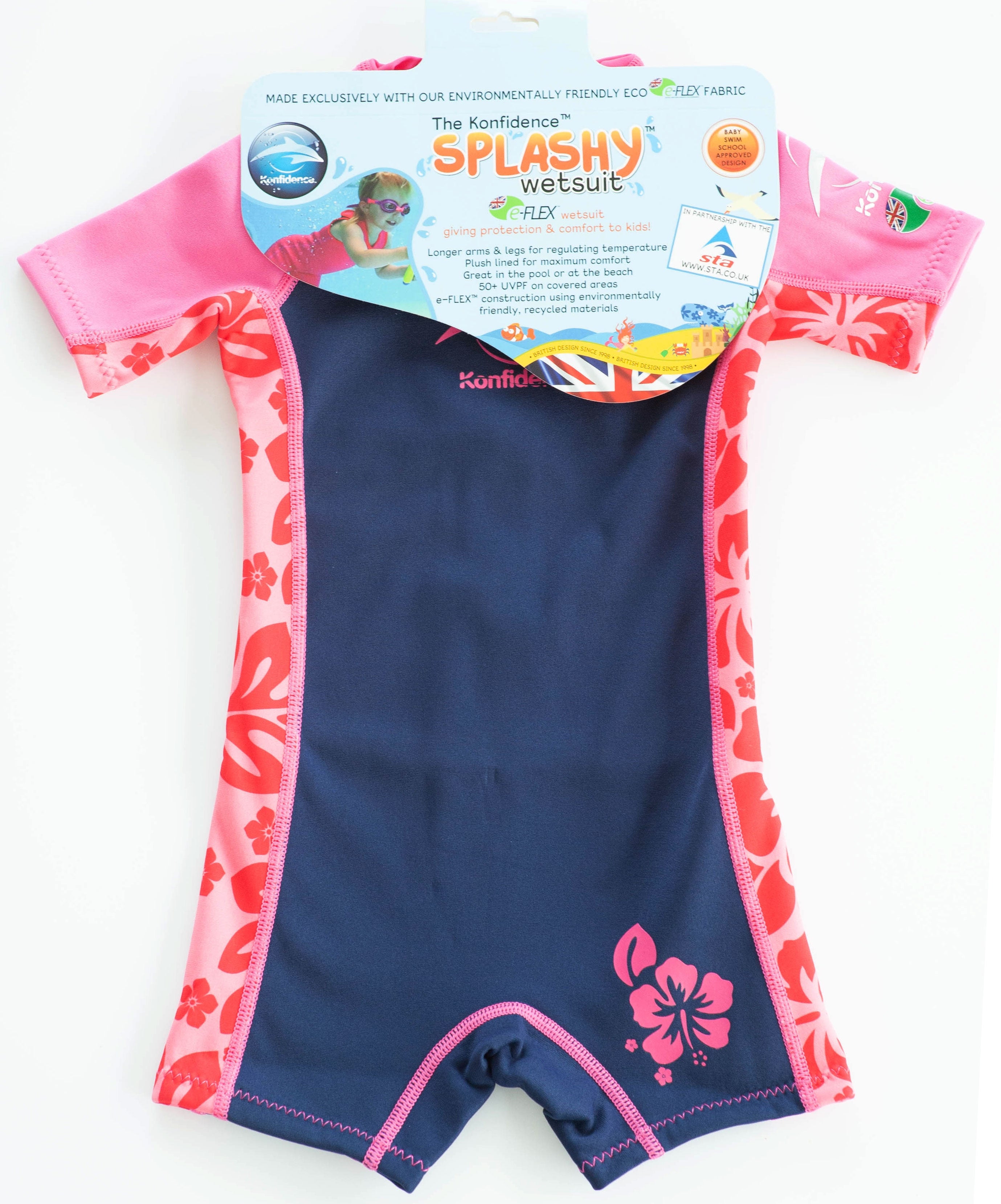 Konfidence E-Flex Splashy Wetsuit - Hibiscus Oahu (Pink) (3 Sizes)