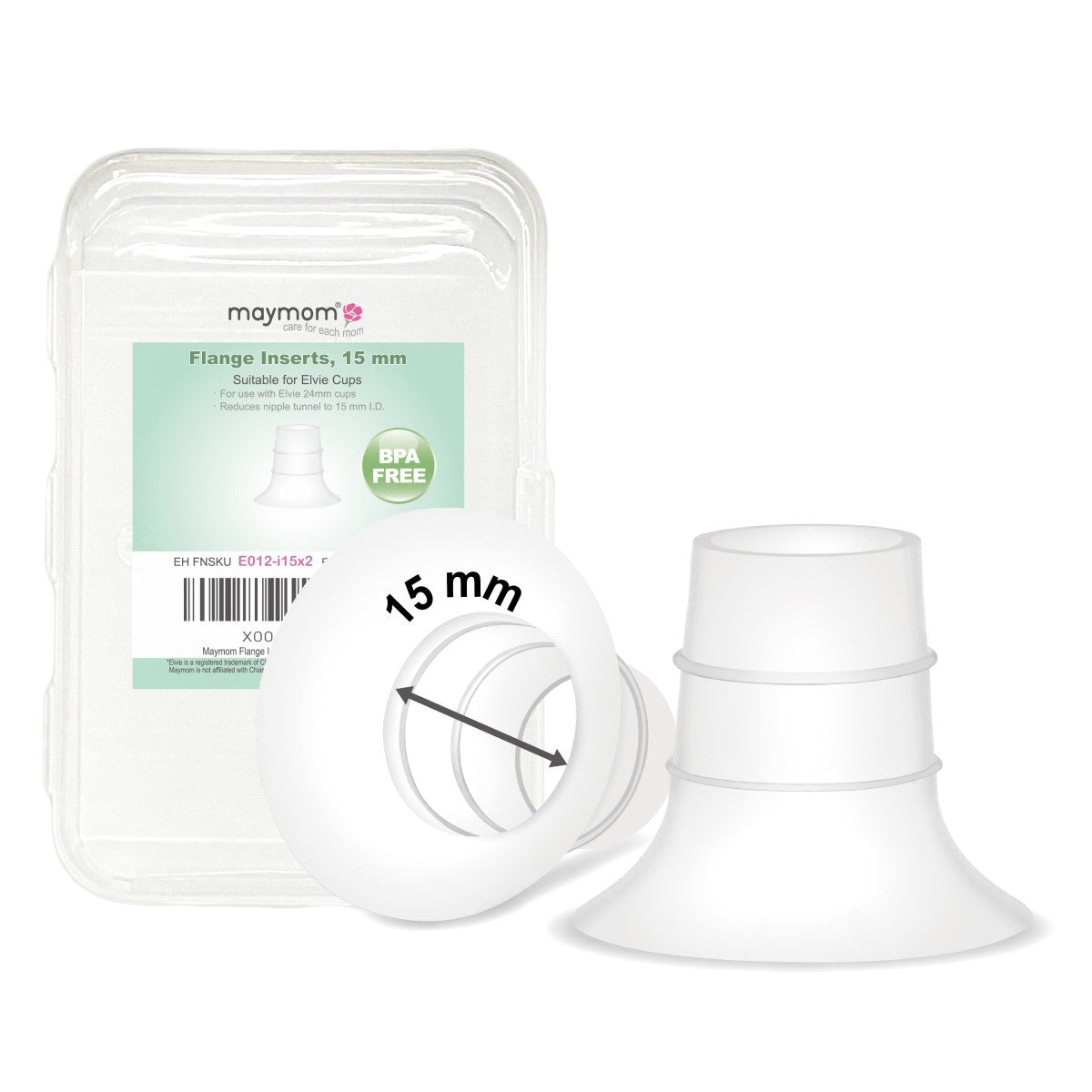 Maymom Flange Inserts for 24mm Medela PersonalFit Flex (Short), 2pk