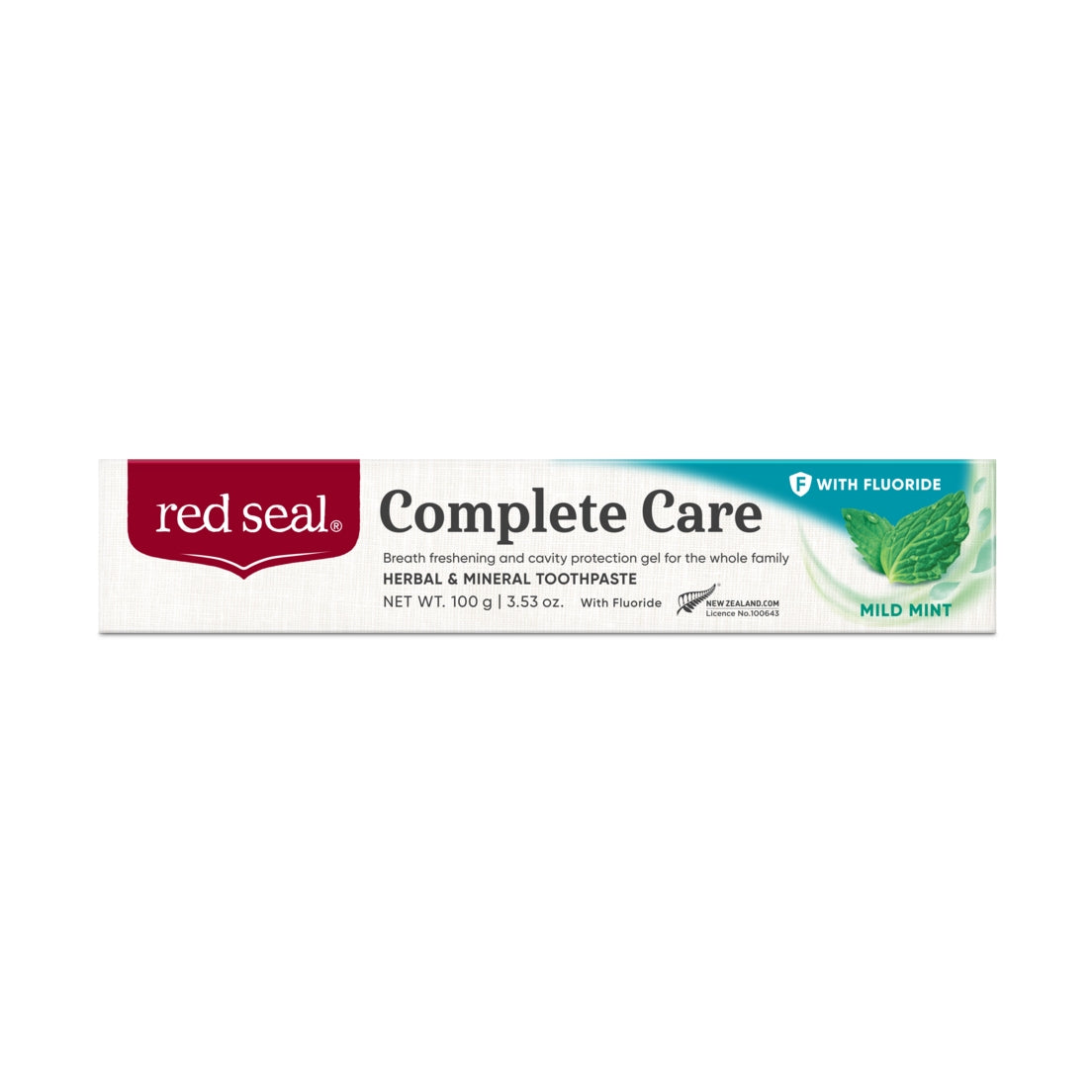 Red Seal Complete Care Fluoride Mild Mint Natural Toothpaste, 100g (Exp 06/27)