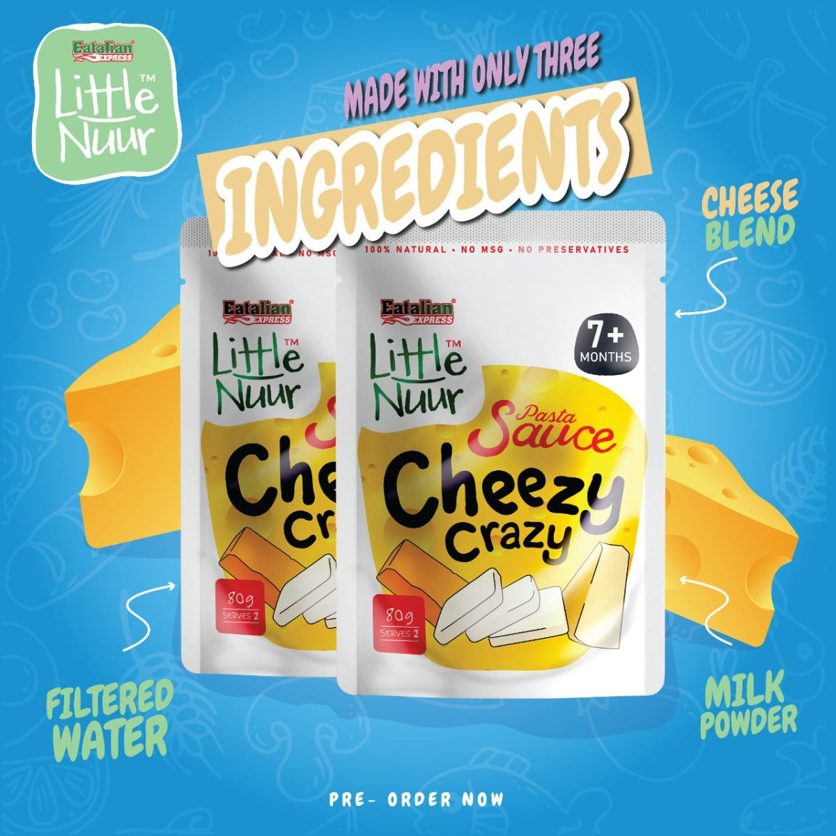 Eatalian Express Little Nuur Baby Pasta Sauce, 80g - Cheezy Crazy (Exp 11/26) - Pupsik Singapore
