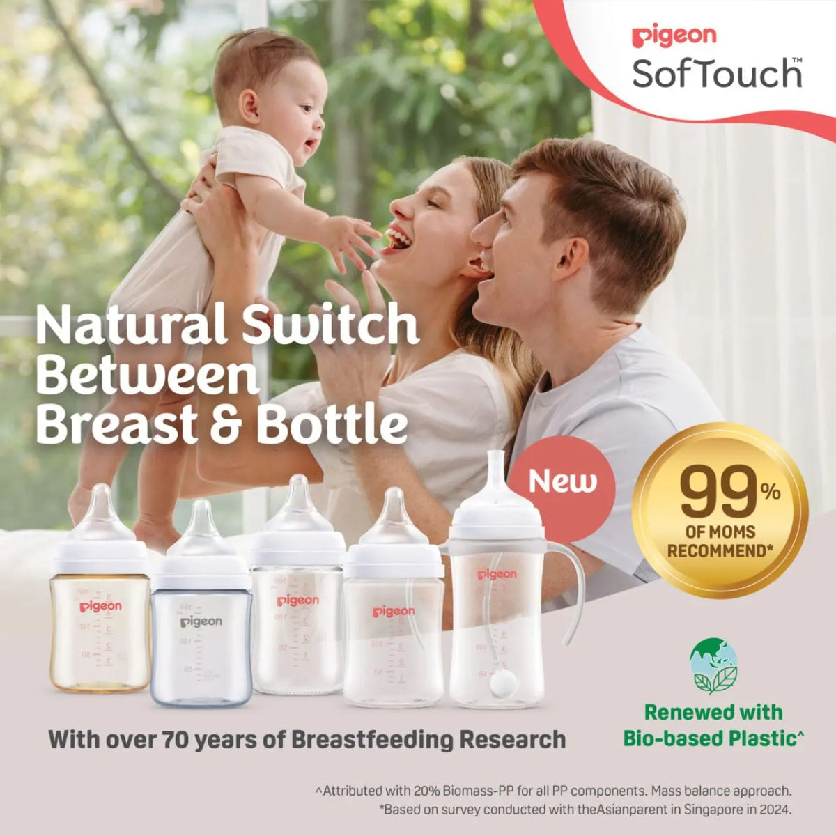 Pigeon SofTouch™ BPP Nursing Bottle T-Ester, 160ml
