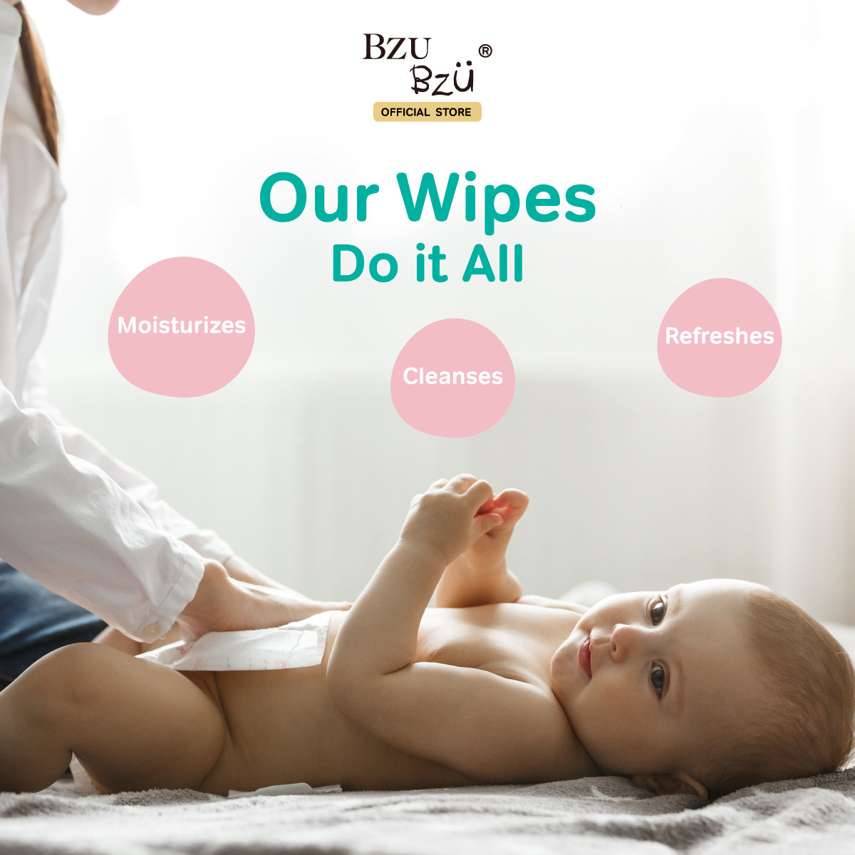 [Bundle] BZU BZU New Antibacterial Baby Wipes, 48 x 30s (Exp 03/27)