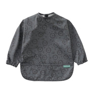 Biomom Baby Smock Bib - Grey Kissy Emoji (2 Sizes)