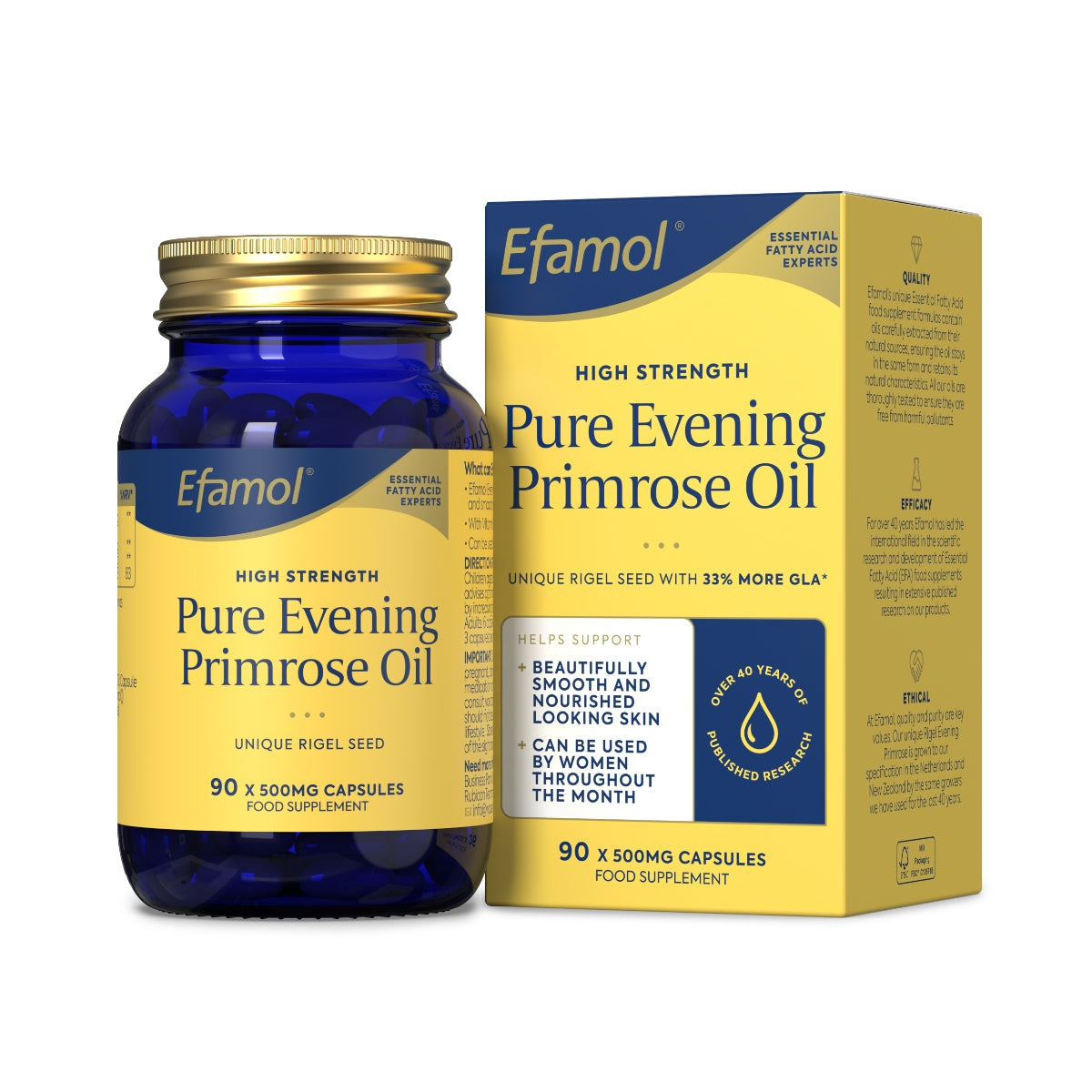 Efamol High Strength Pure Evening Primrose Oil 500/1000mg Supplements (2 Sizes)