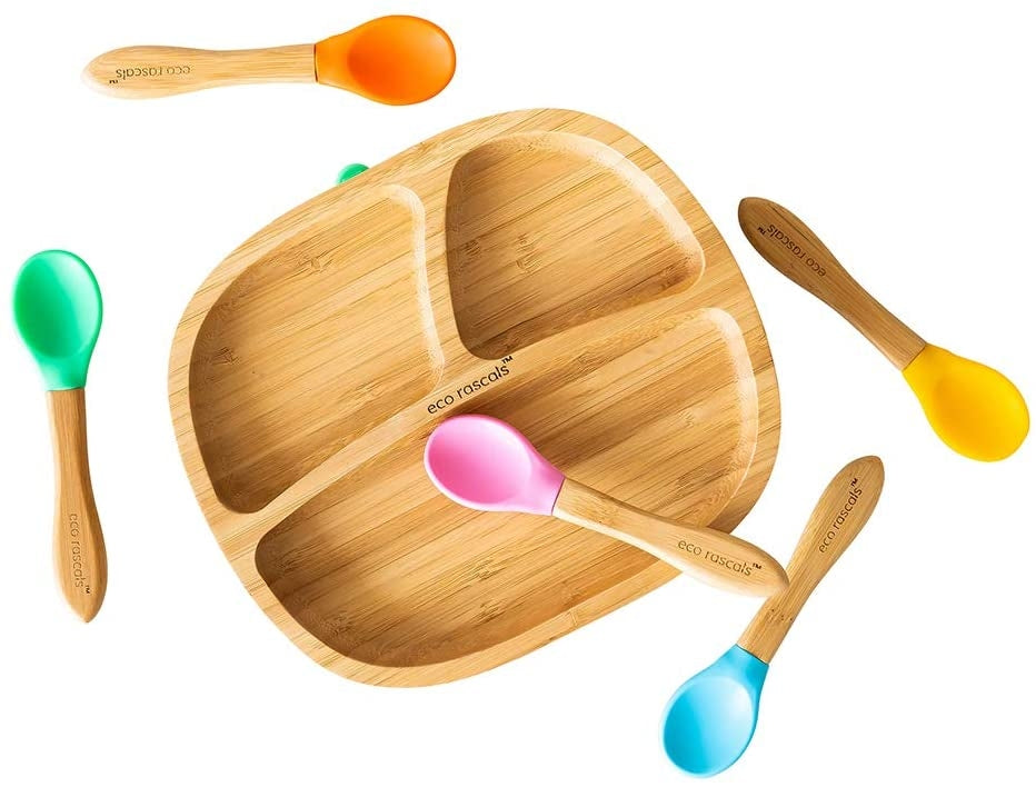 Eco Rascals Bamboo Silicone Spoons, 3pk (3 Colours)