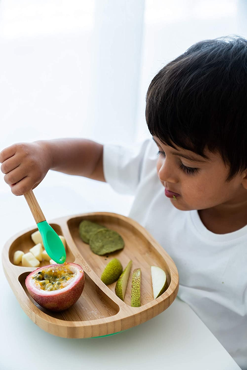 Eco Rascals Bamboo Silicone Spoons, 3pk (3 Colours)