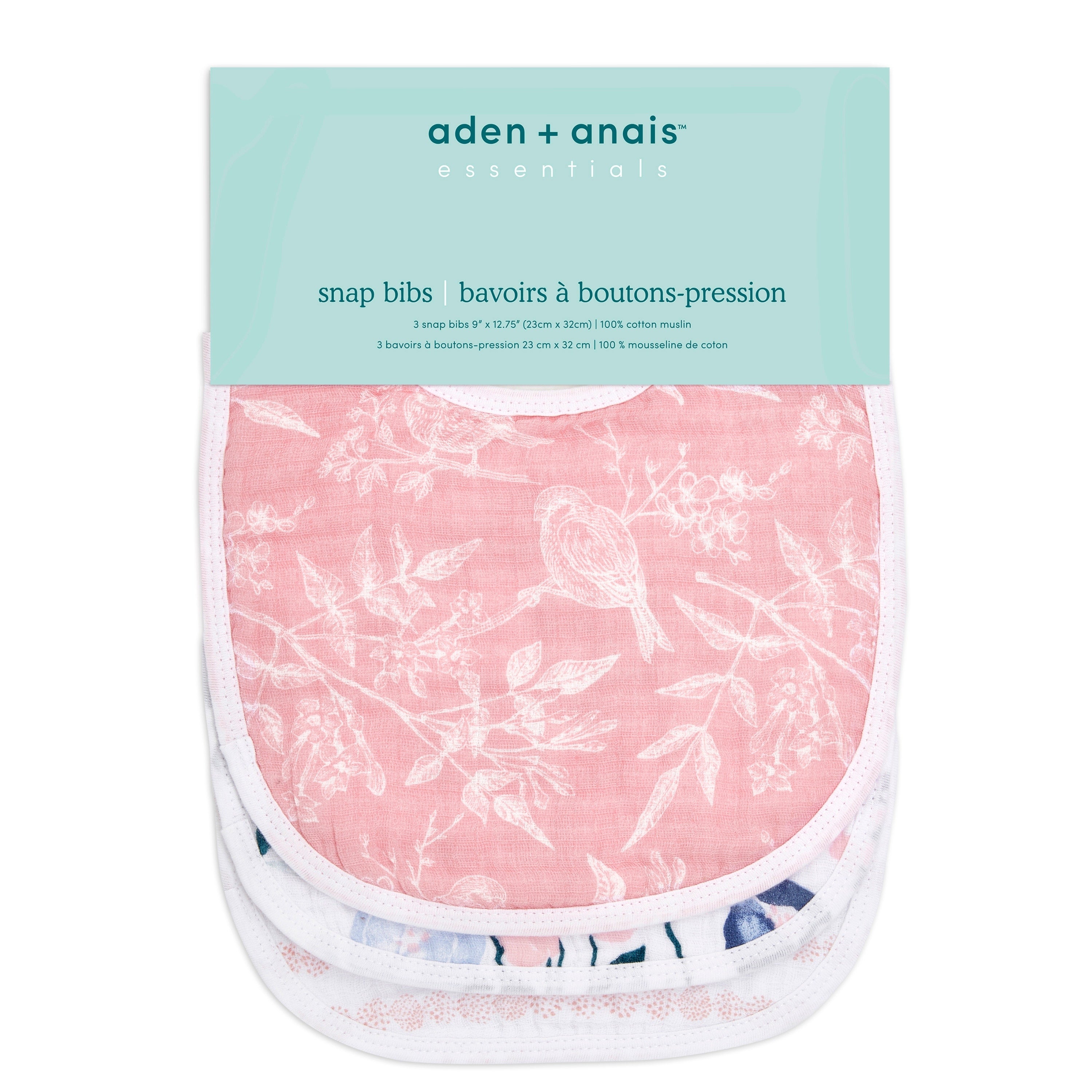 Aden Anais Essentials Snap Bib, 3pk (10 Designs) - Pupsik Singapore
