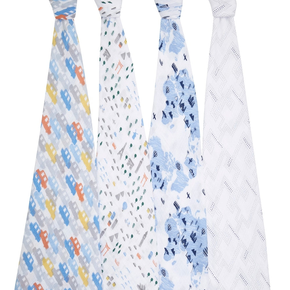 Aden Anais Essentials Muslin Cotton Swaddle (44 x 44 in), 4pk (32 Designs)