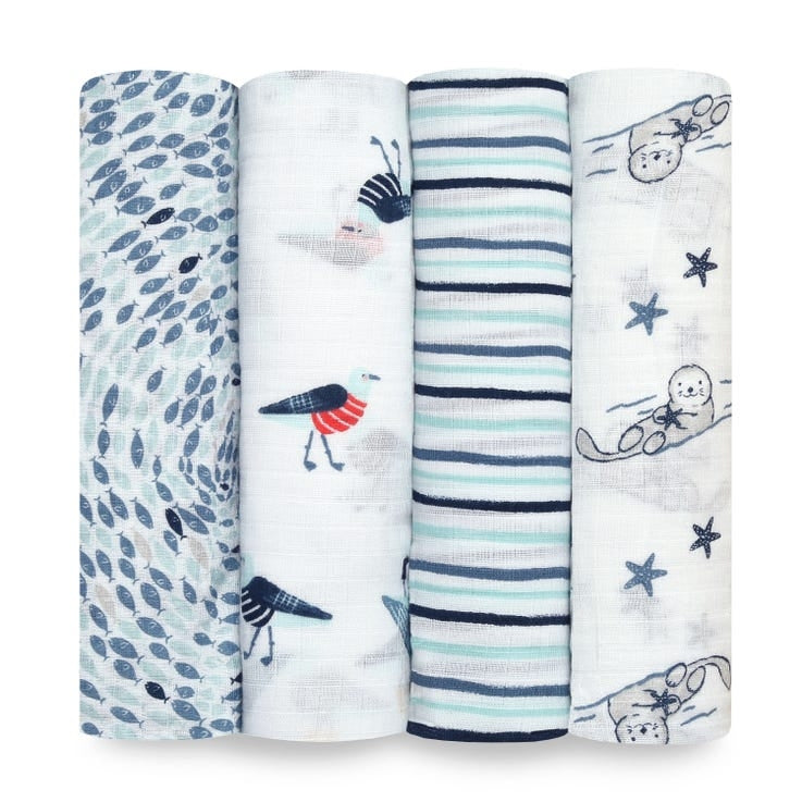 Aden Anais Essentials Muslin Cotton Swaddle (44 x 44 in), 4pk (32 Designs)