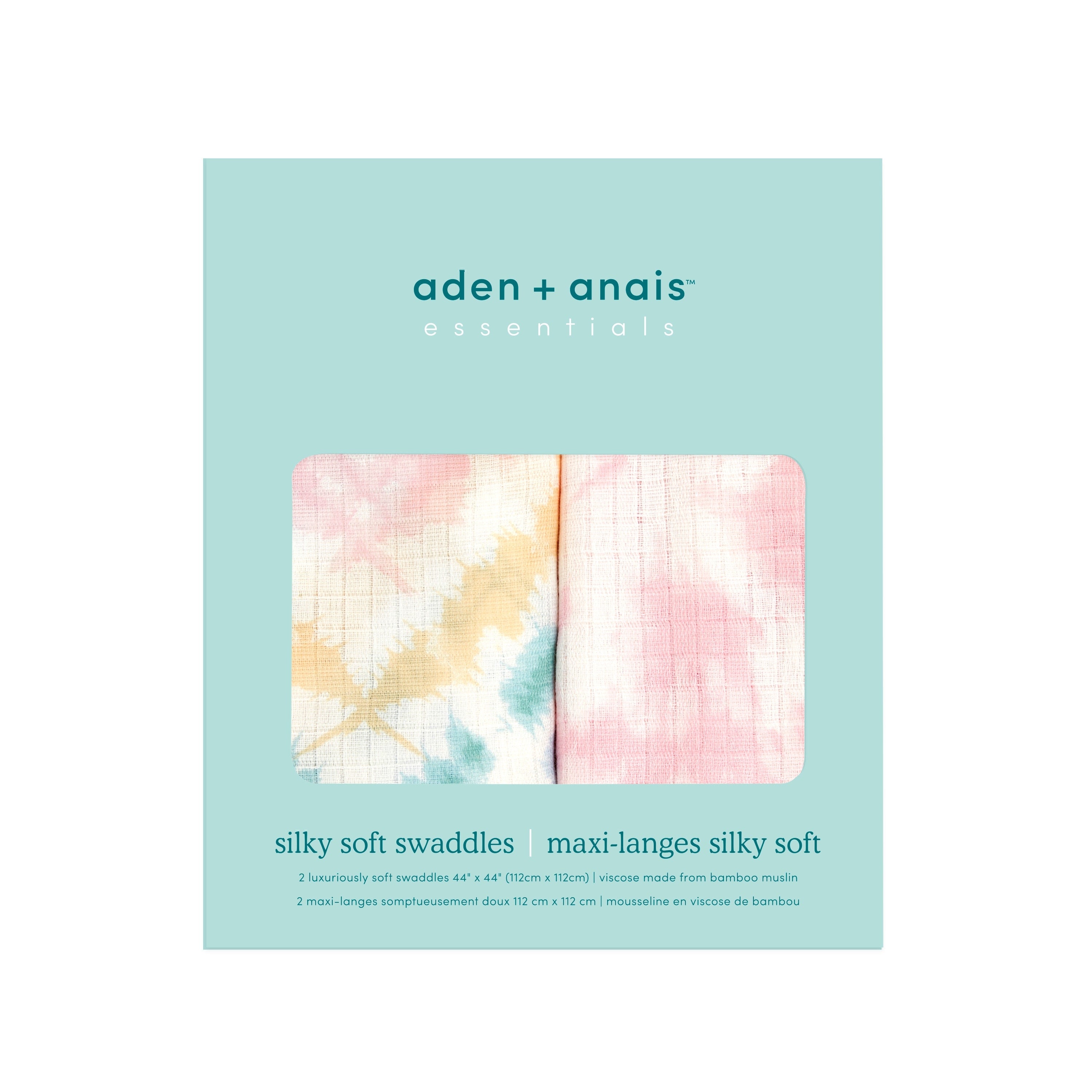 Aden Anais Silky Soft Bamboo Swaddle (44 x 44 in), 2pk (6 Designs) - Pupsik Singapore