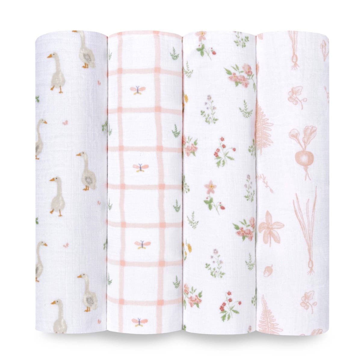 Aden Anais Essentials Muslin Cotton Swaddle (44 x 44 in), 4pk (31 Designs) - Pupsik Singapore