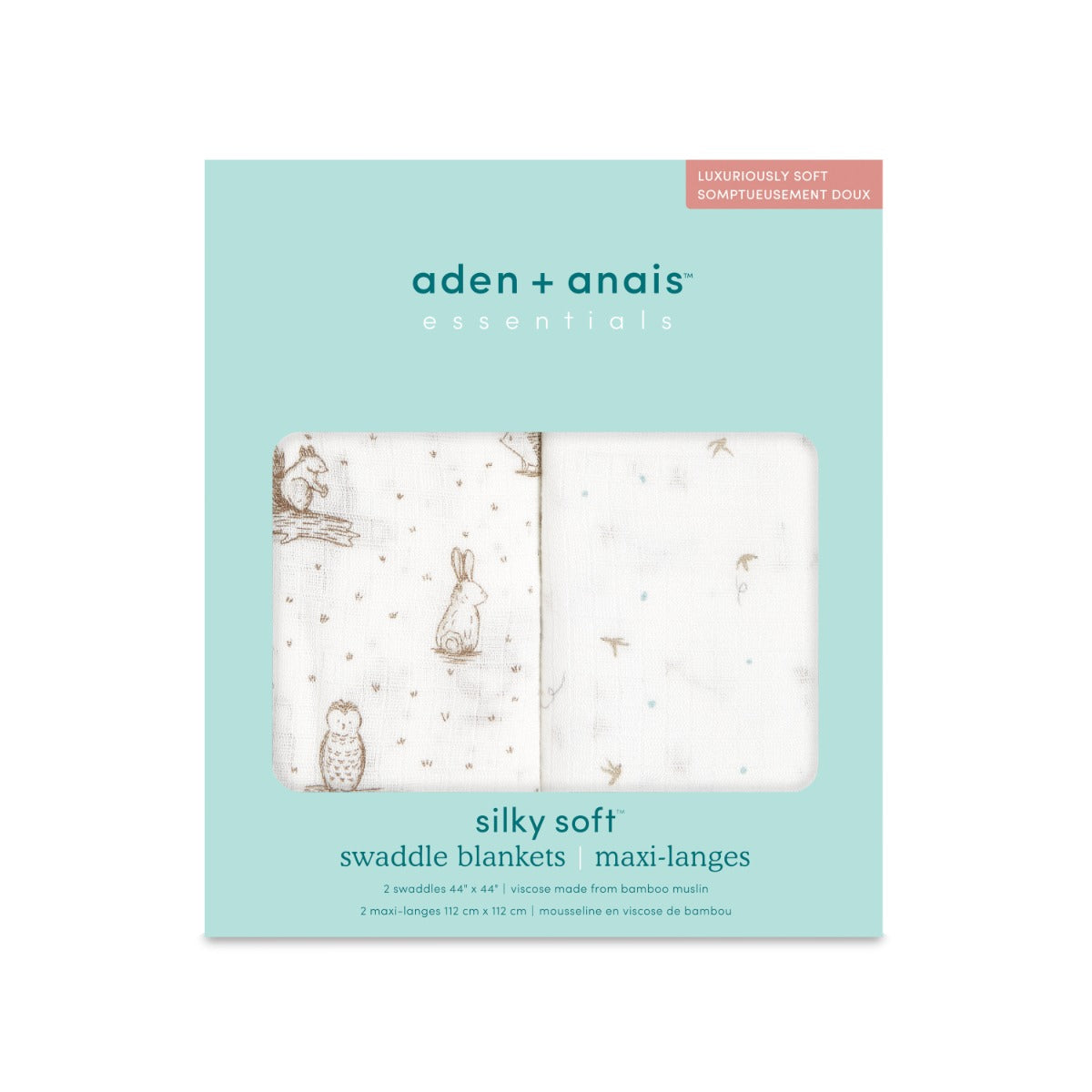 Aden Anais Silky Soft Bamboo Swaddle (44 x 44 in), 2pk (6 Designs) - Pupsik Singapore