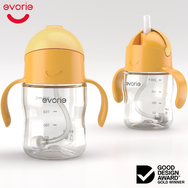 Evorie Tritan Gravity Straw Sippy Cup Water Bottle (200ml) (12 Colours) - Pupsik Singapore