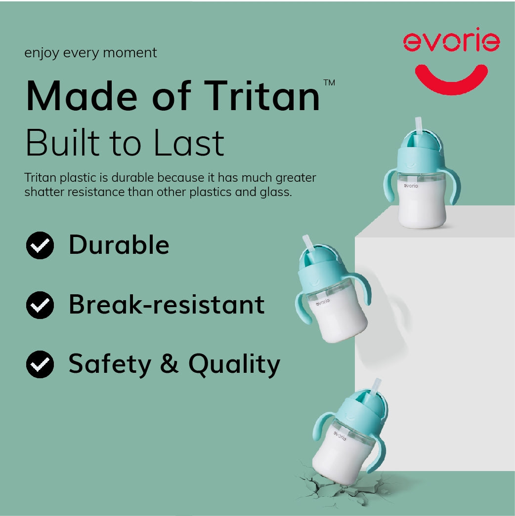 Evorie Tritan Gravity Straw Sippy Cup Water Bottle (200ml) (12 Colours) - Pupsik Singapore