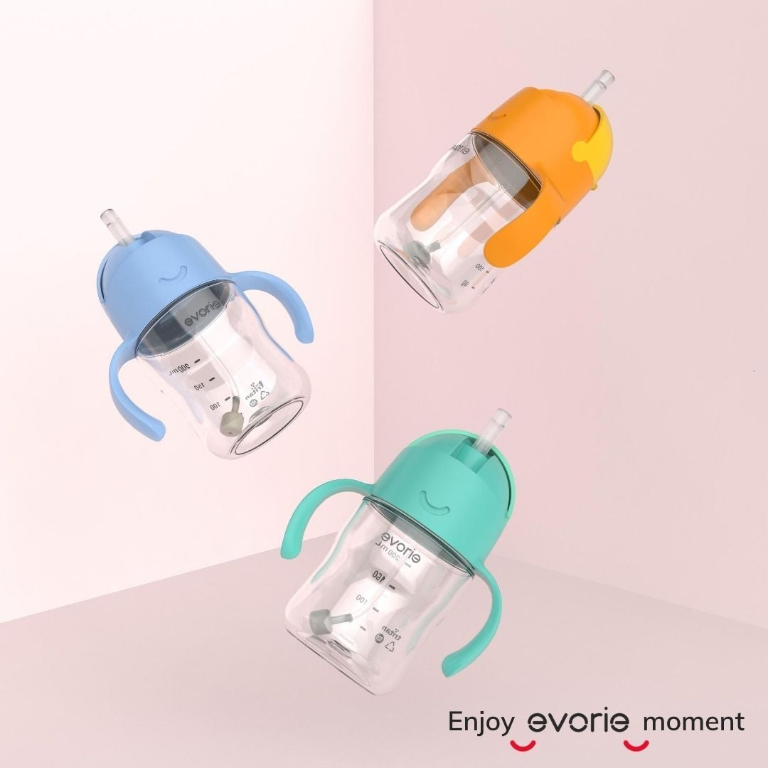 Evorie Tritan Gravity Straw Sippy Cup Water Bottle (200ml) (12 Colours)