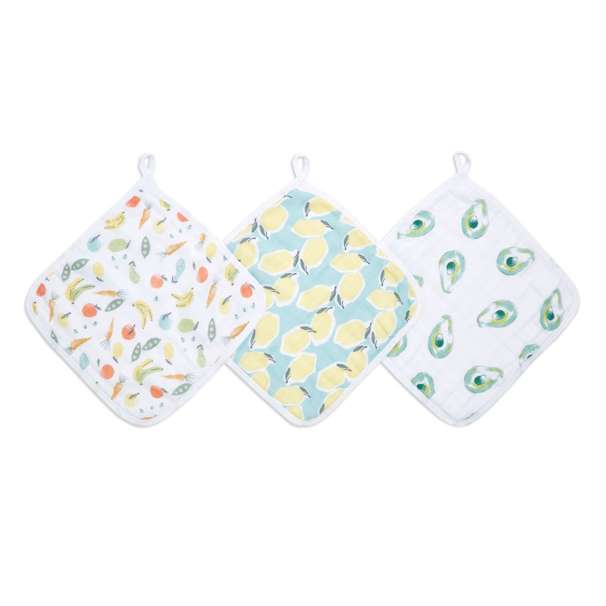 Aden Anais Essentials Cotton Muslin Washcloths, 3pk (7 designs) - Pupsik Singapore