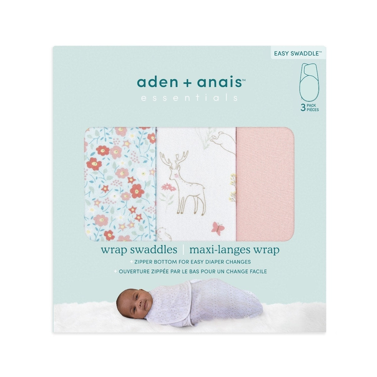 Aden Anais Essentials Swaddle Wrap (3pk) - Fairy Tale Flowers