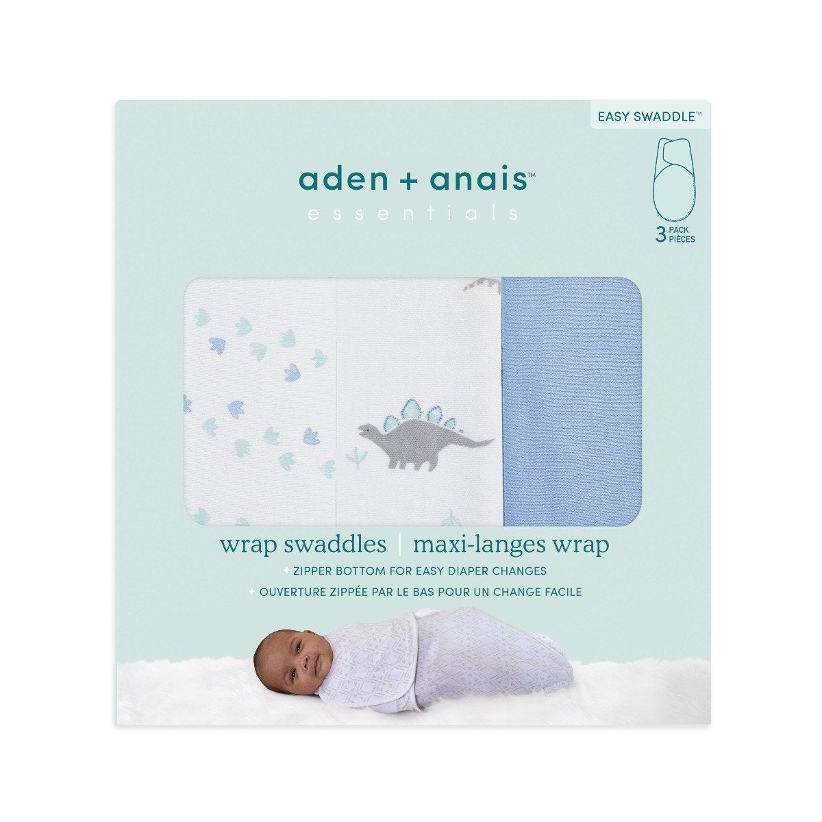 Aden Anais Essentials Swaddle Wrap (3pk) - Dino-Rama