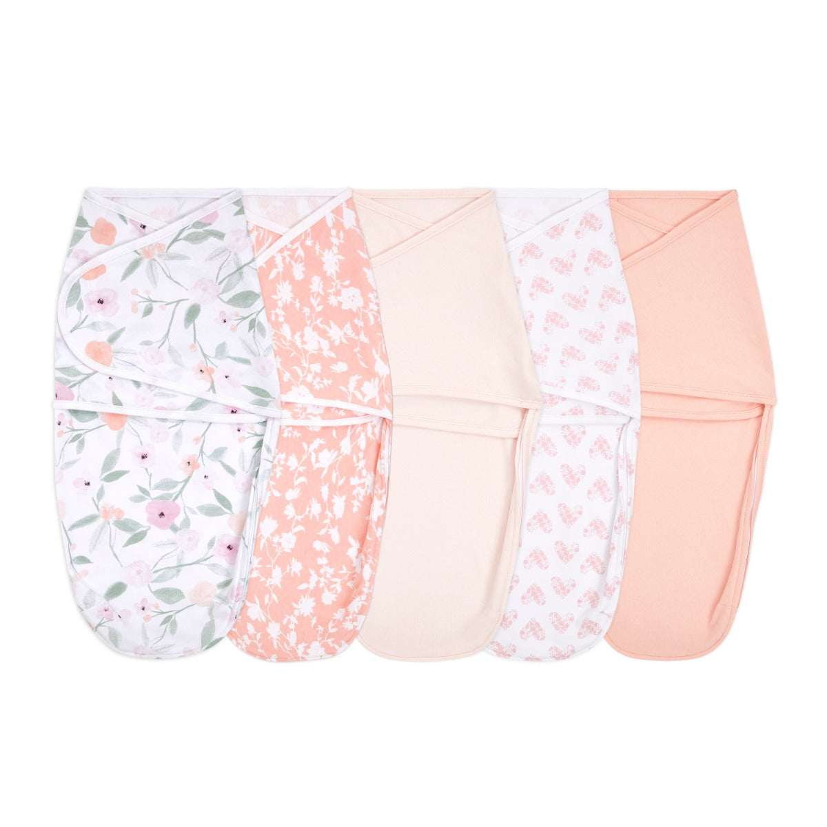 Aden Anais Essentials Swaddle Wrap Quick Change (5pk) , 0-3 months (2 Designs)
