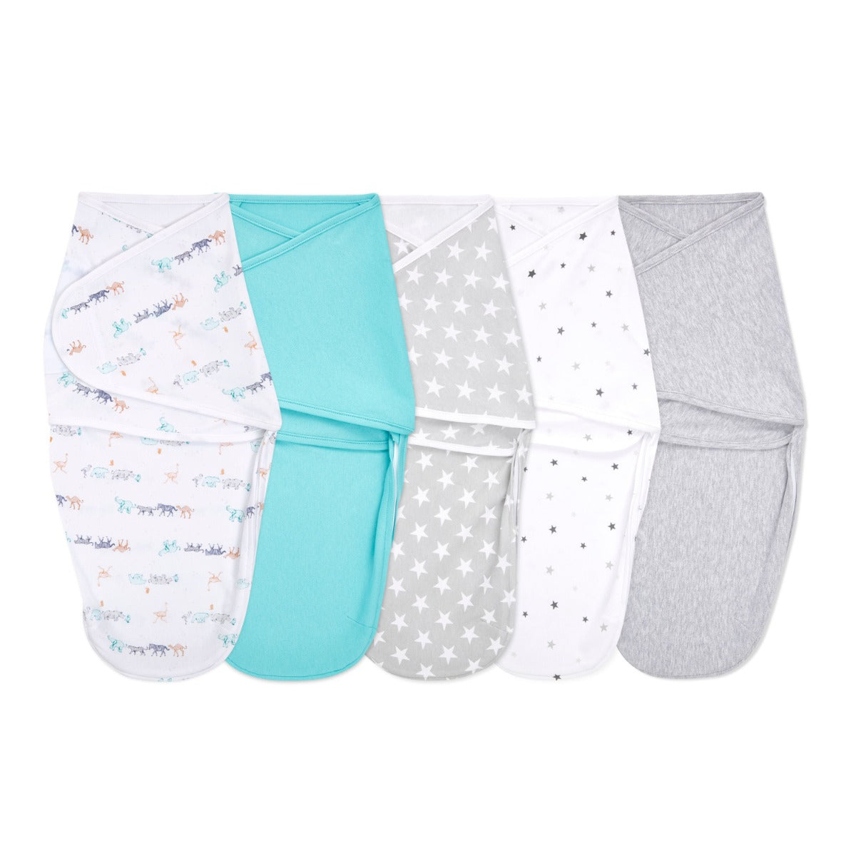 Aden Anais Essentials Swaddle Wrap Quick Change (5pk) , 0-3 months (2 Designs) - Pupsik Singapore