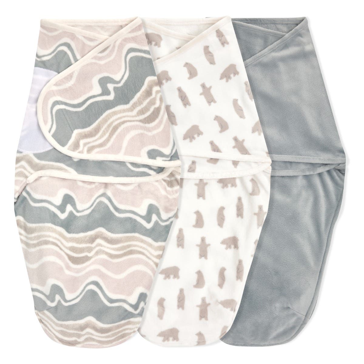 Aden Anais Essentials Minky Swaddle Wrap  (3pk) , 0-3 months (4 Designs) - Pupsik Singapore