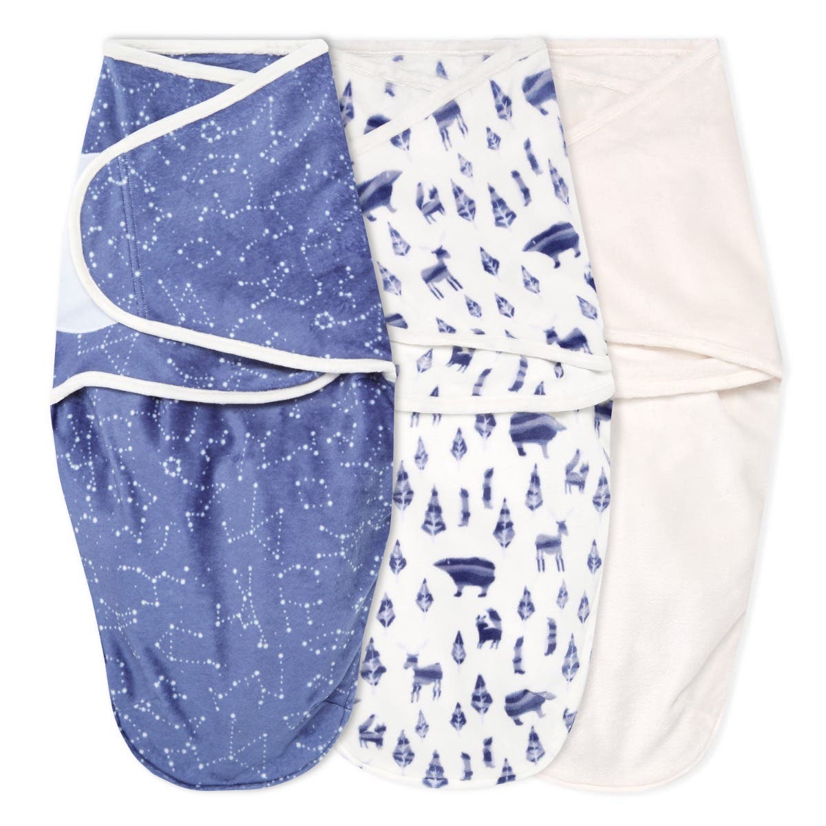 Aden Anais Essentials Minky Swaddle Wrap  (3pk) , 0-3 months (4 Designs)
