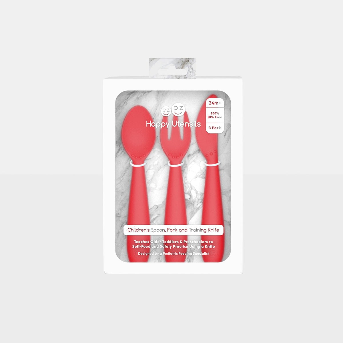 EzPz Happy Utensils (7 Colours) - Pupsik Singapore