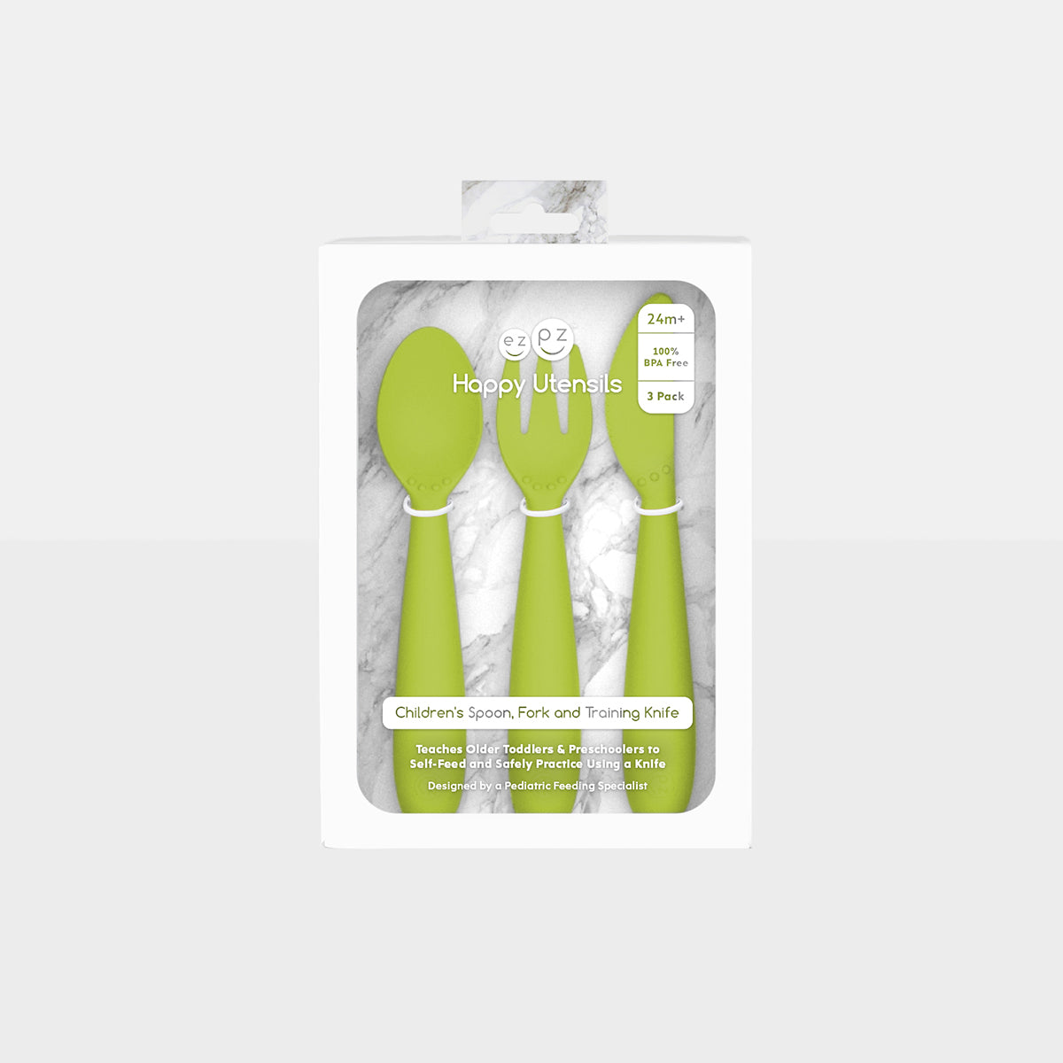 EzPz Happy Utensils (7 Colours) - Pupsik Singapore