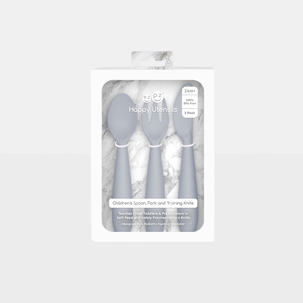EzPz Happy Utensils (7 Colours) - Pupsik Singapore