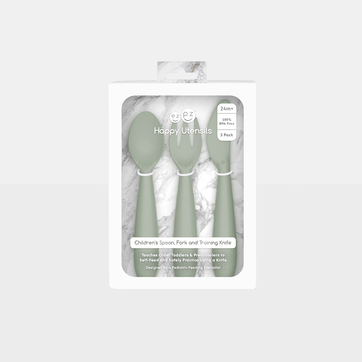 EzPz Happy Utensils (7 Colours) - Pupsik Singapore