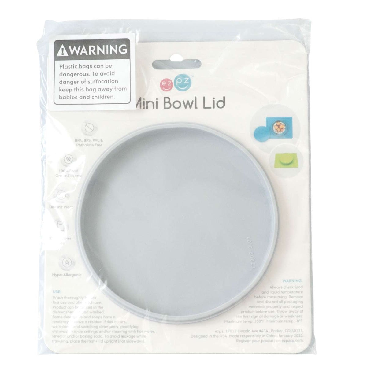 EzPz Mini Bowl Lid (7 Colours)