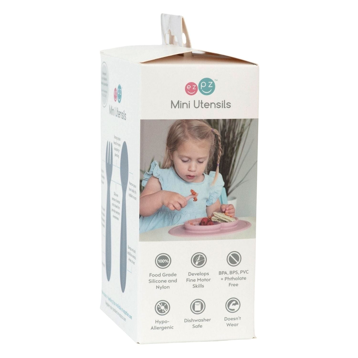 EzPz Mini Utensils for Baby - Grey