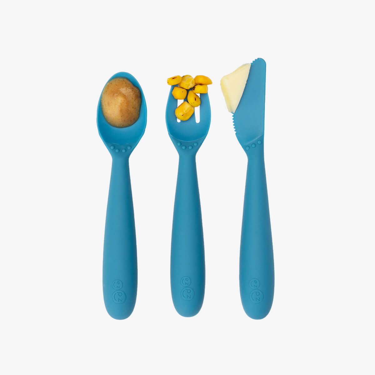 EzPz Happy Utensils (7 Colours) - Pupsik Singapore