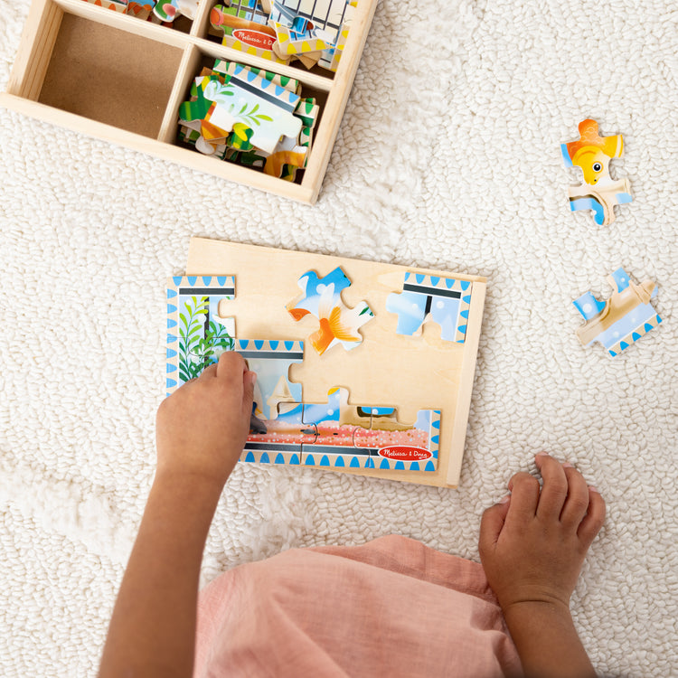 Melissa & Doug Jigsaw Puzzles in a Box, 4 x 12pcs (4 Designs) - Pupsik Singapore