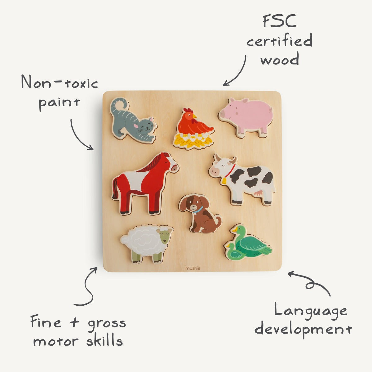Mushie Wooden Puzzle (2 Designs) - Pupsik Singapore