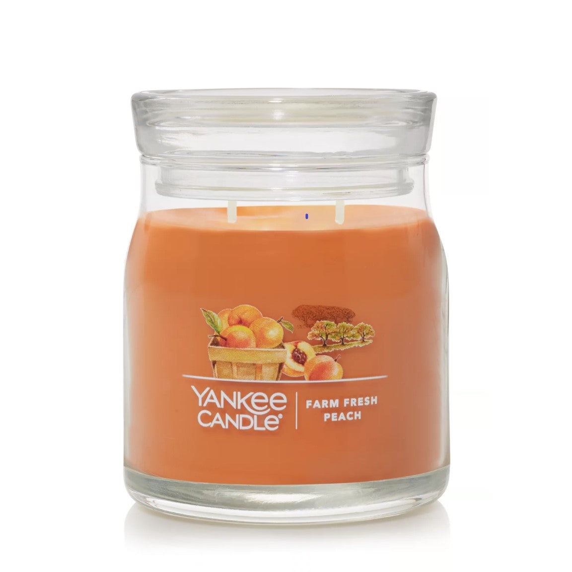 Yankee Candle Signature Medium Jar Candle, 2-wicks (13oz) - Farm Fresh Peach