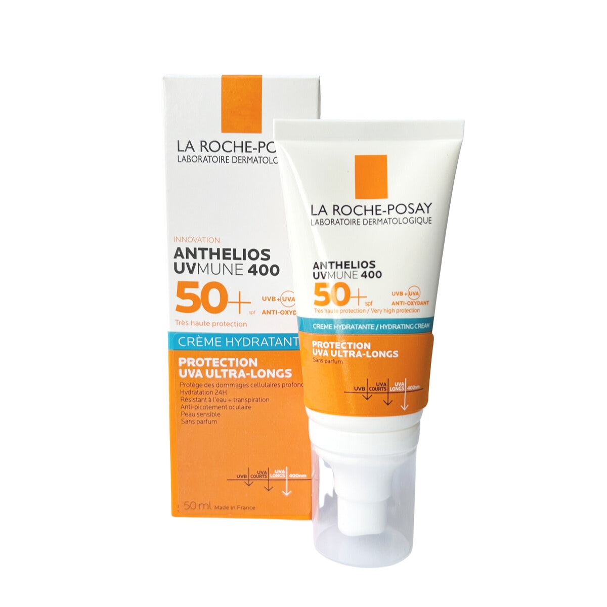 La Roche-Posay Anthelios UVMune 400 Hydrating Cream Fragrance-Free Sunscreen SPF50+ (50ml) - Made in France - Exp 02/26