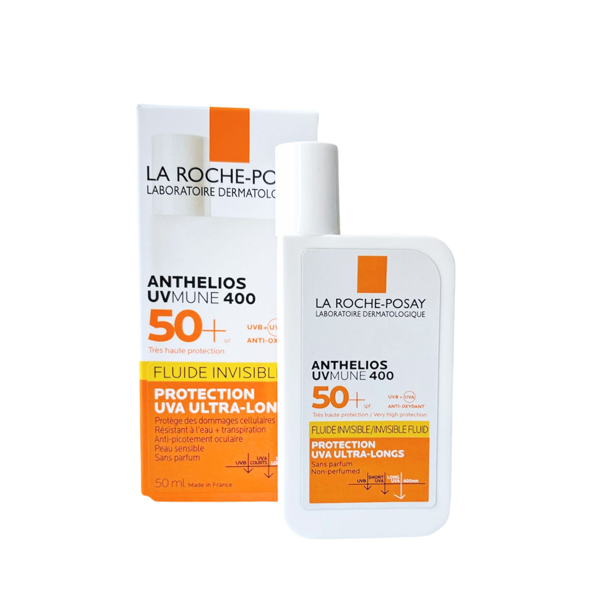 La Roche-Posay Anthelios UVMune 400 Fragrance-Free Invisible Fluid Sunscreen, SPF50+ (50ml) - Made in France - Exp 11/25