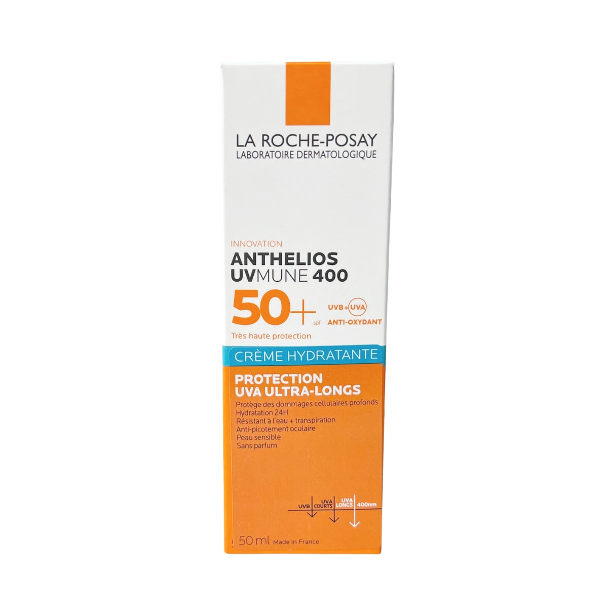La Roche-Posay Anthelios UVMune 400 Hydrating Cream Fragrance-Free Sunscreen SPF50+ (50ml) - Made in France - Exp 02/26