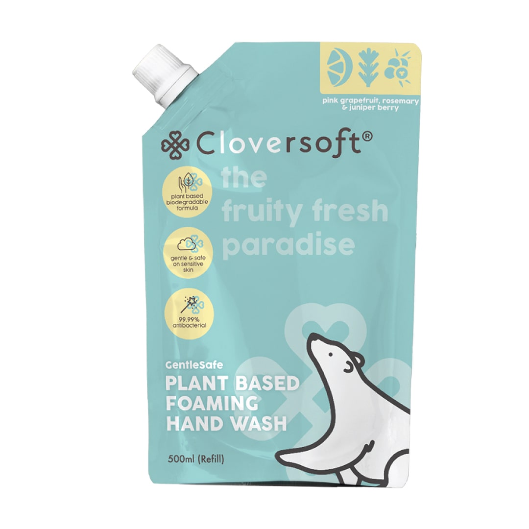 Cloversoft 99.99% Antibacterial Foaming Hand Wash Refill Bag, 500ml - Pink Grapefruit, Rosemary, Juniper Berry (Exp 11/27)