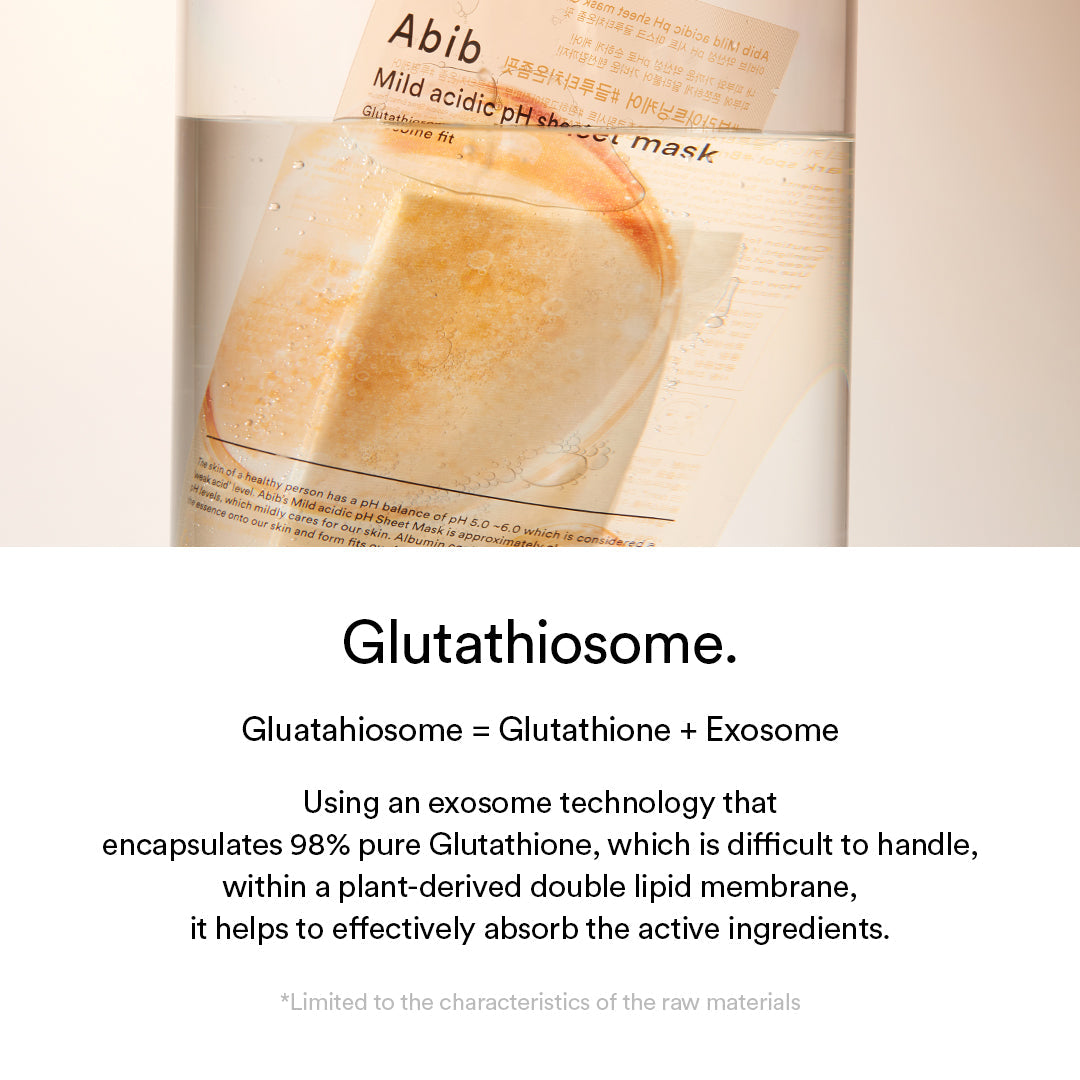 Abib Mild Acidic pH Sheet Mask Glutathiosome Fit, Box of 10 (Exp 09/27)